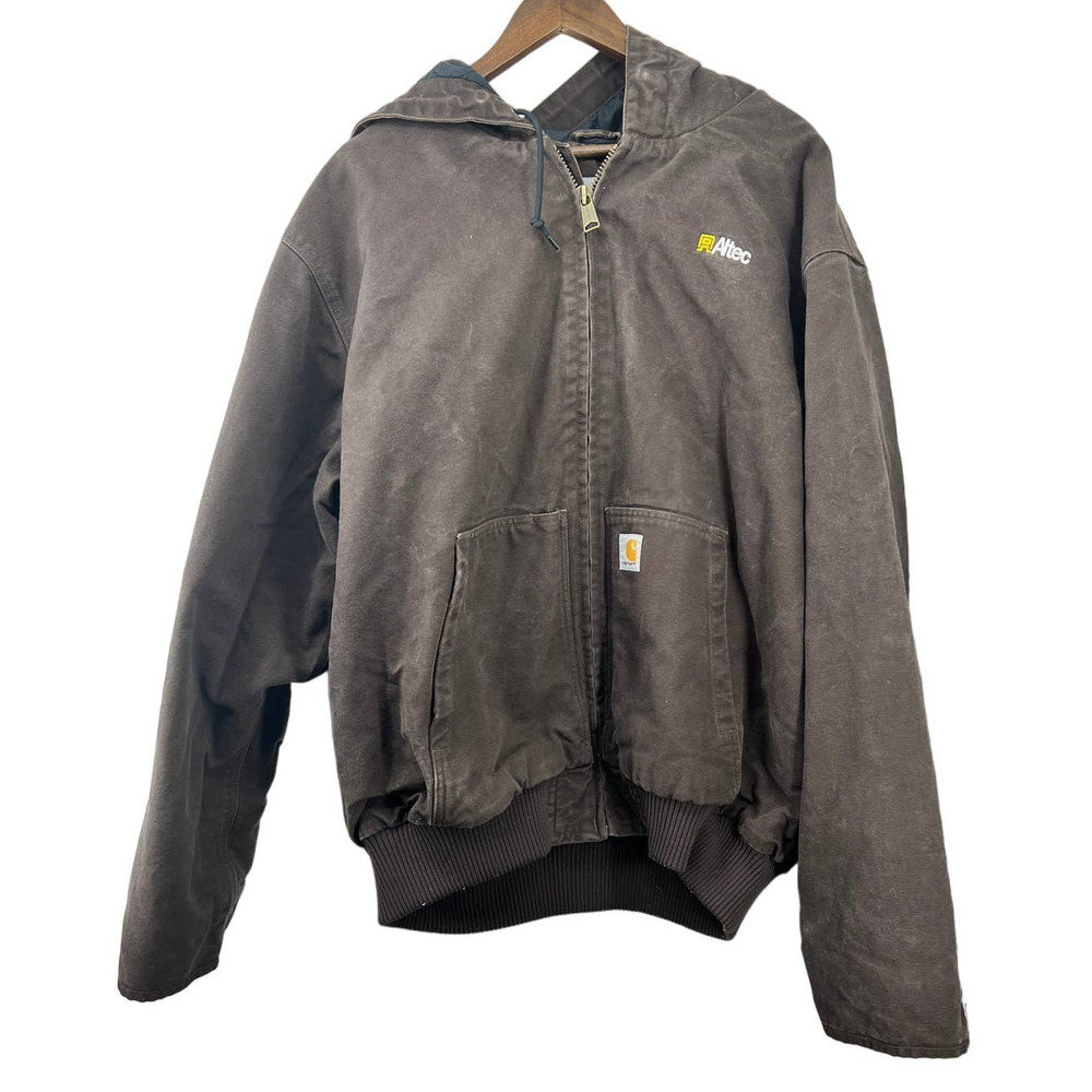 Carhartt Brown Canvas Jacket Coat Washed Duck Insulated Lined Men's Size XXL